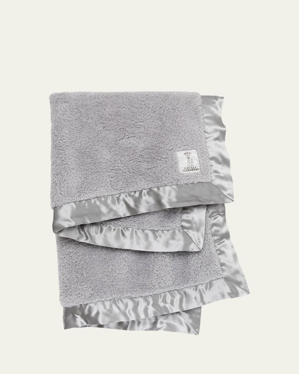 Chenille Solid Plush Baby Blanket w/ Satin Border